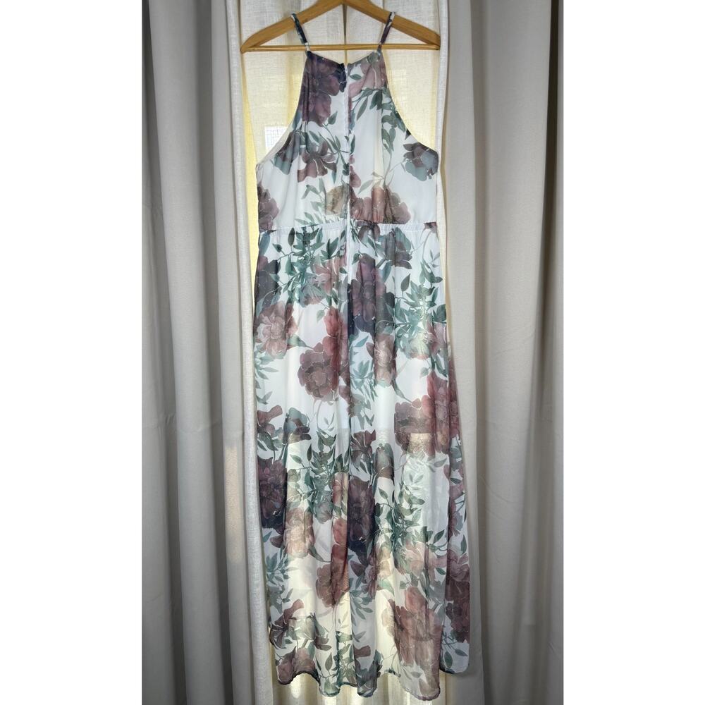 Y2K Charlotte Russe 1X Floral Chiffon Handkerchief Hem Dress Fairycore Whimsigot - Picture 2 of 12